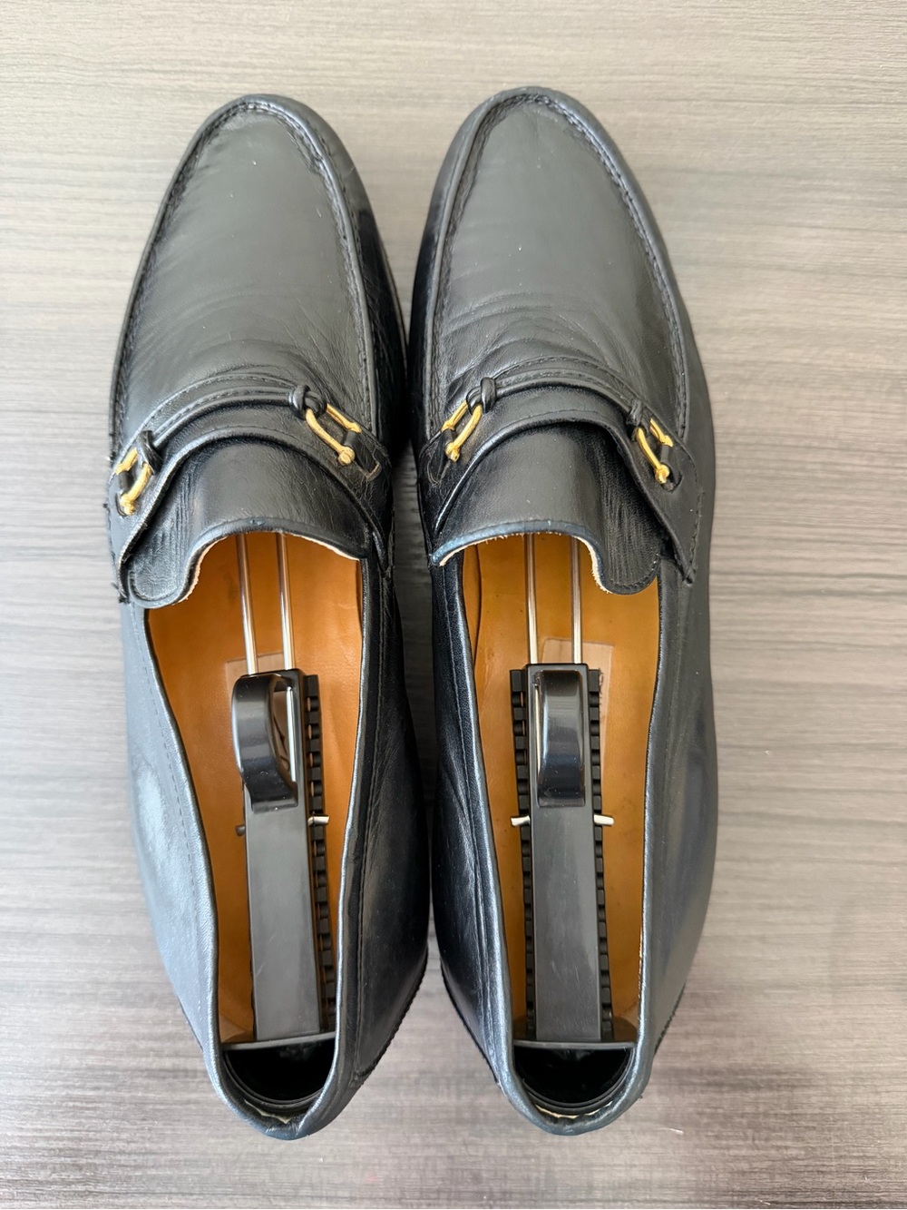 Authentic Gucci Mens Blck Leather Horsebit Loafers Made in Italy Classic Size 43 - Picture 15 of 15